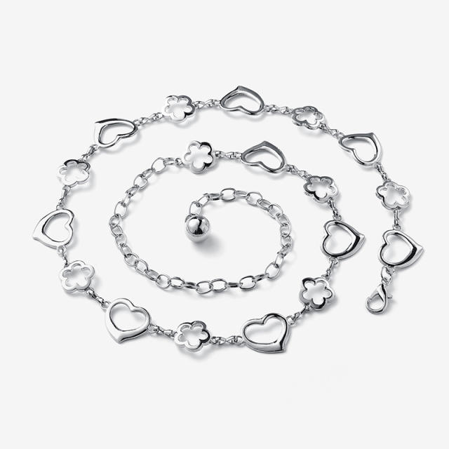 Occident fashion hollow heart flower chain belt
