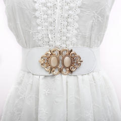 Korean fashion faux opal stone setting elastic corset belt for women