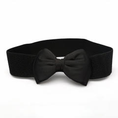 Super cute color bow women elastic corset belt