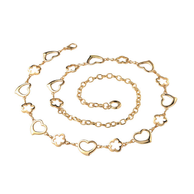 Occident fashion hollow heart flower chain belt