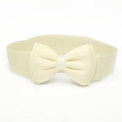 Super cute color bow women elastic corset belt