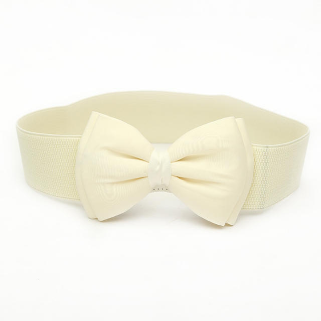 Super cute color bow women elastic corset belt