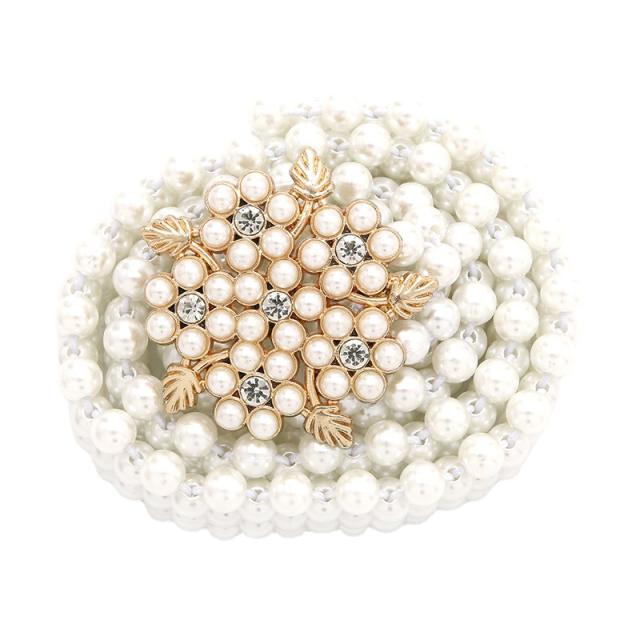 Korean fashion pearl beads chain belt