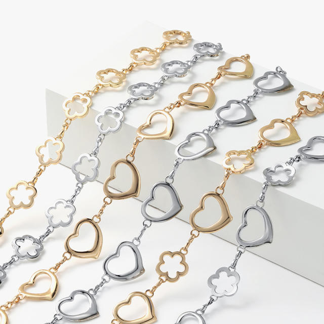Occident fashion hollow heart flower chain belt