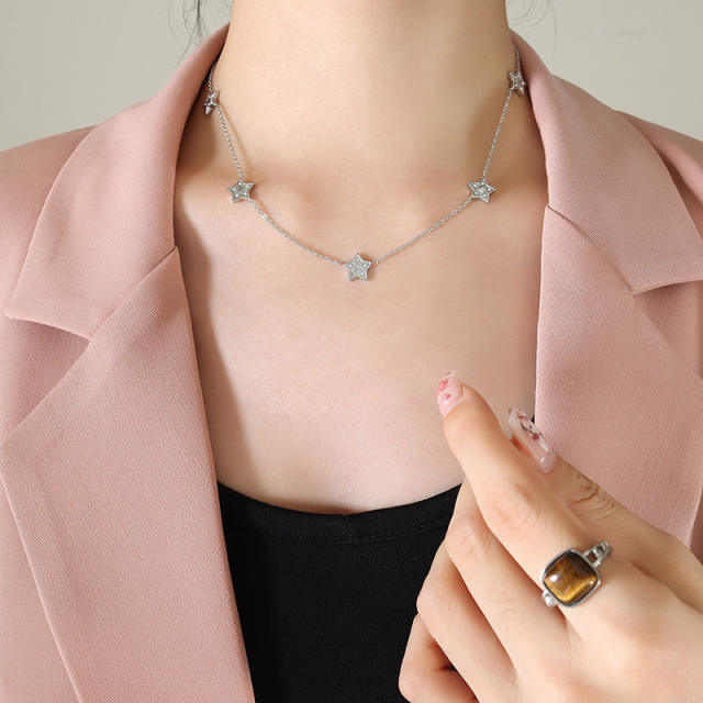 18K star stainless steel necklace bracelet