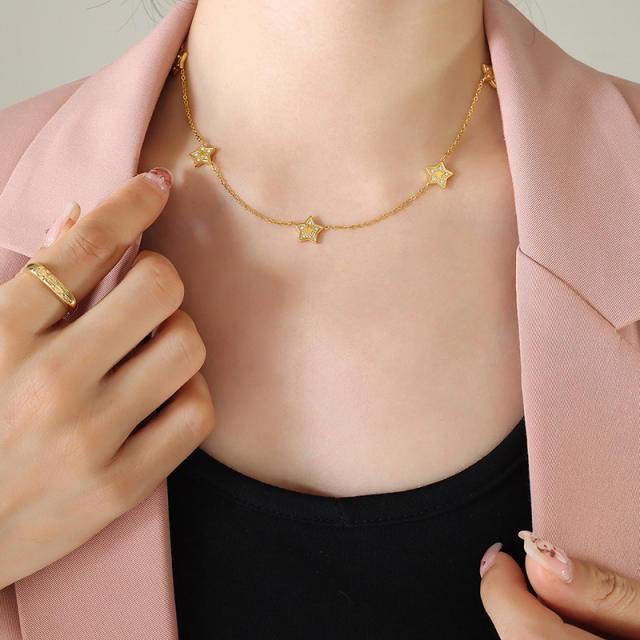 18K star stainless steel necklace bracelet