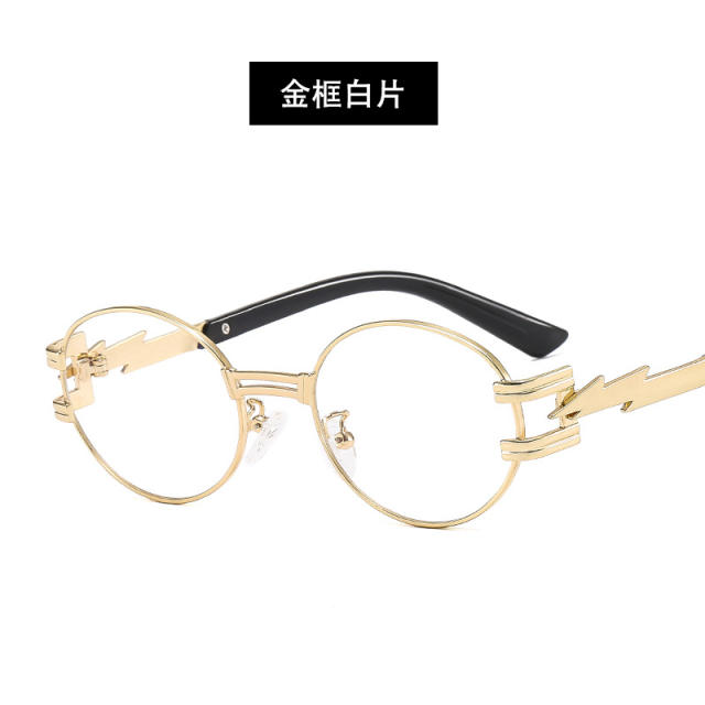 Punk oval shaped colorful sunglasses