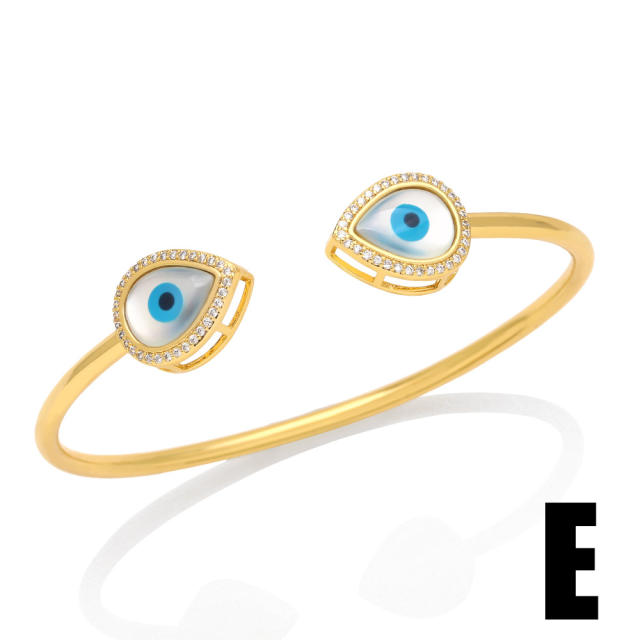 Hot sale evil eye hasma real gold plated bangle