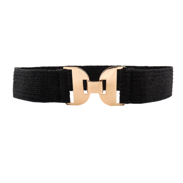 Summer straw design elastic corset belt for women