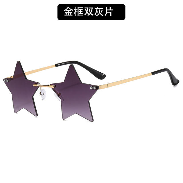 Vintage star shape rimless sunglasses