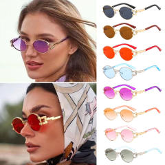 Punk oval shaped colorful sunglasses