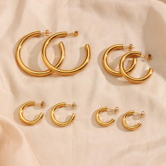 Different size stainless steel earrings hoop earrings