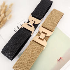 Summer straw design elastic corset belt for women