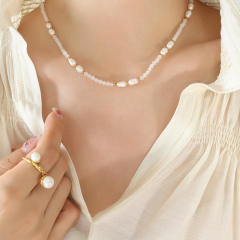 French elegant pearl bead choker necklace