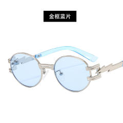 Punk oval shaped colorful sunglasses
