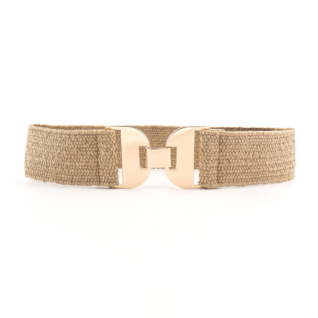 Summer straw design elastic corset belt for women