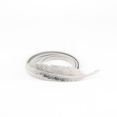 Classic metal leaf buckle elastic belt