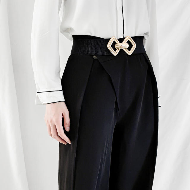 Metal buckle easy match elastic women corset belt