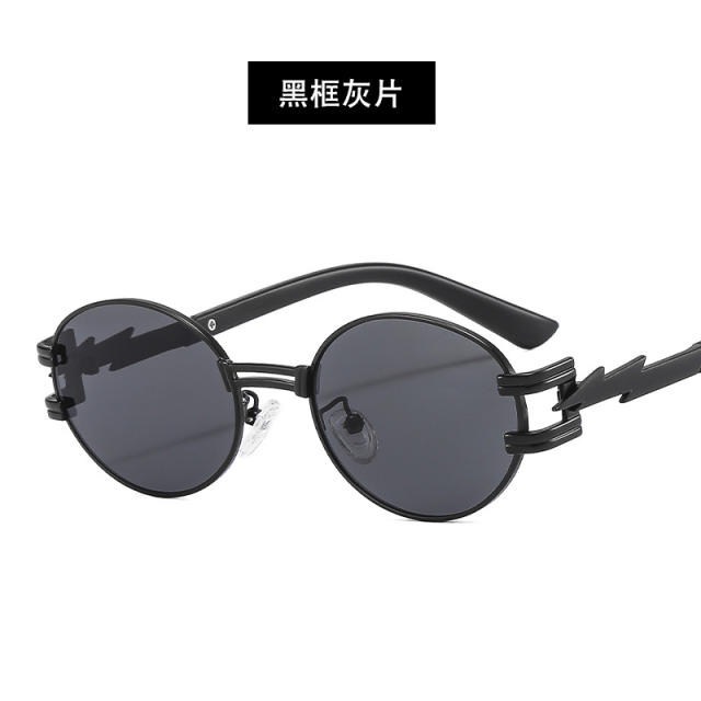 Punk oval shaped colorful sunglasses