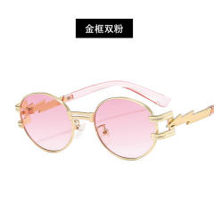 Punk oval shaped colorful sunglasses
