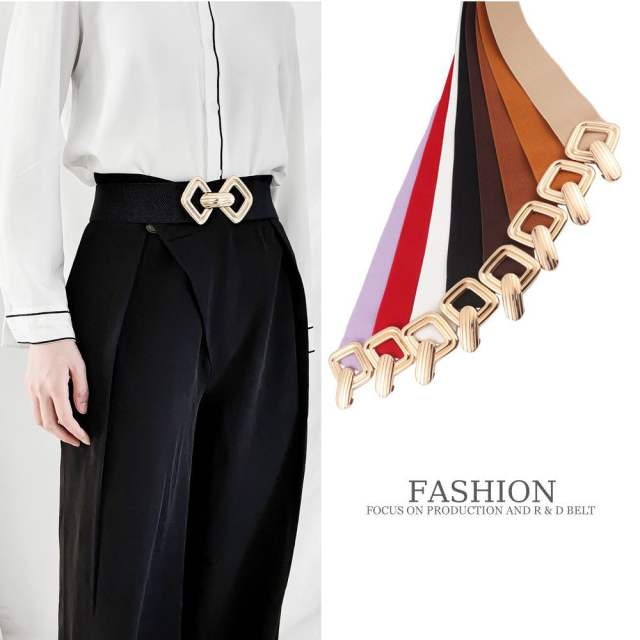 Metal buckle easy match elastic women corset belt