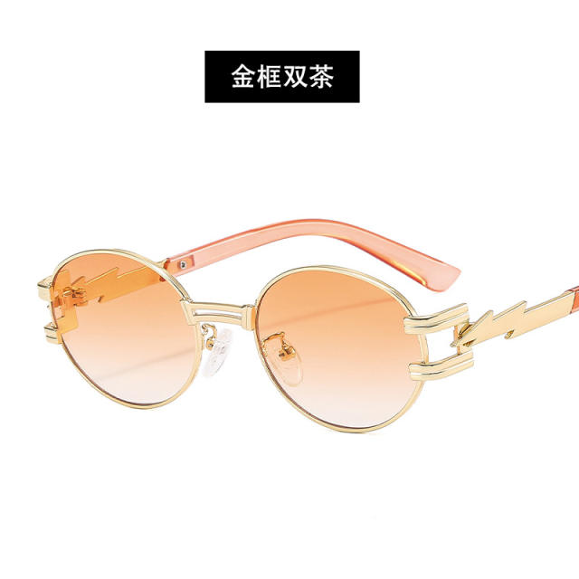 Punk oval shaped colorful sunglasses