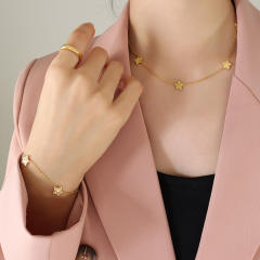 18K star stainless steel necklace bracelet