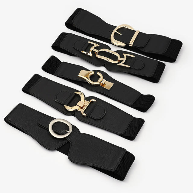 Black color series easy match corset belt for women
