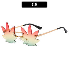Funny leaf shape rimless sunglasses