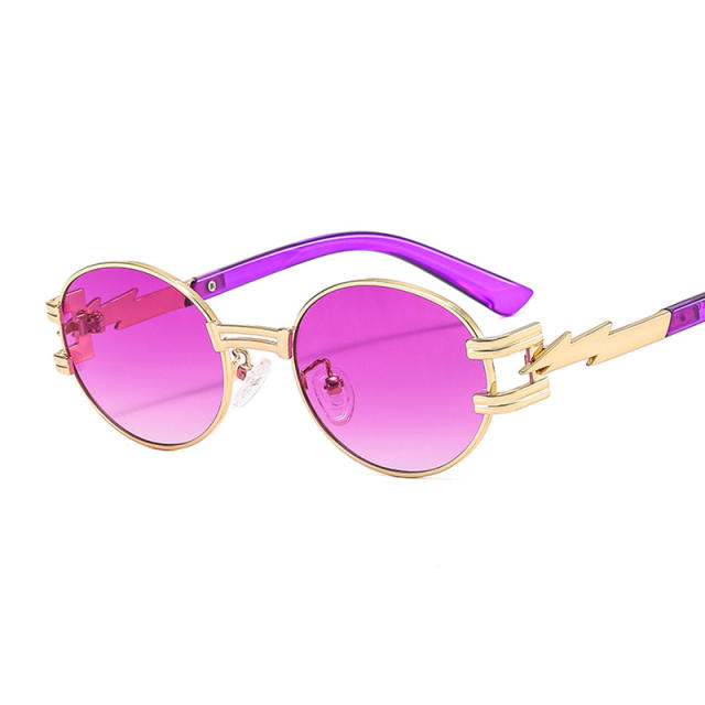 Punk oval shaped colorful sunglasses