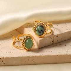 Natural stone setting stainless steel rings