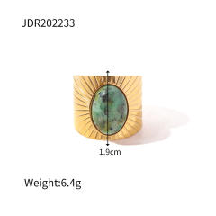 Natural stone setting openning stainless steel rings