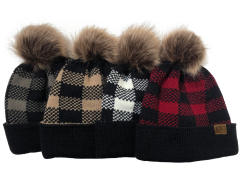 Christmas series plaid pattern winter cap