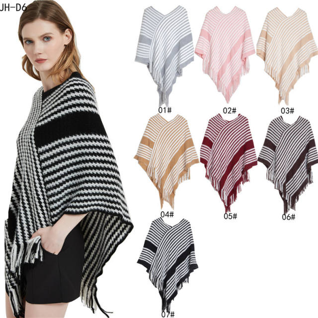 Winter autumn design striped warm shawl scarf