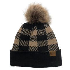 Christmas series plaid pattern winter cap