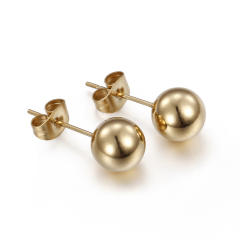 Easy match ball shape stainless steel earrings