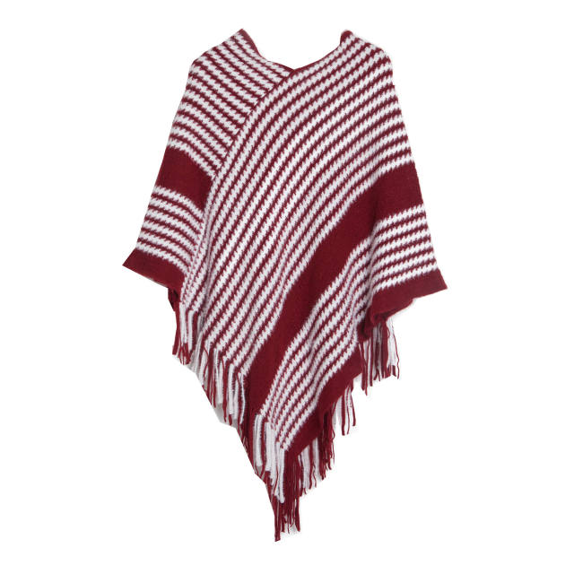 Winter autumn design striped warm shawl scarf