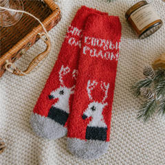 Christmas coral fleece socks