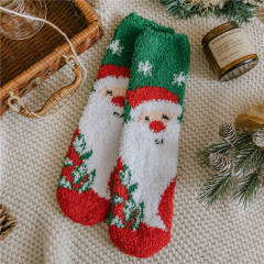 Christmas coral fleece socks