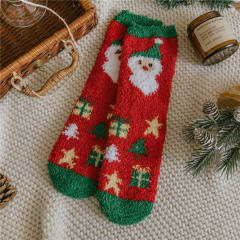 Christmas coral fleece socks
