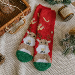 Christmas coral fleece socks