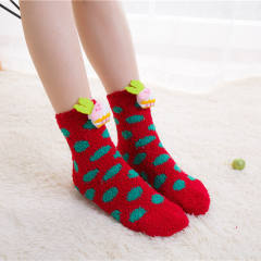 Korean fashion cute coral fleece christmas socks