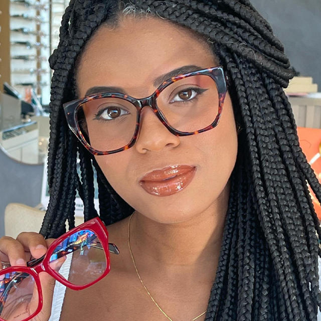 Occident fashion color matching cat eye shape reading glasses