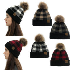 Christmas series plaid pattern winter cap