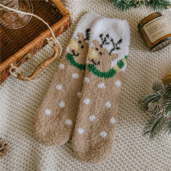 Christmas coral fleece socks