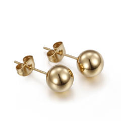 Easy match ball shape stainless steel earrings