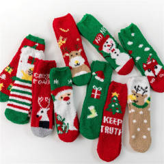 Christmas coral fleece socks