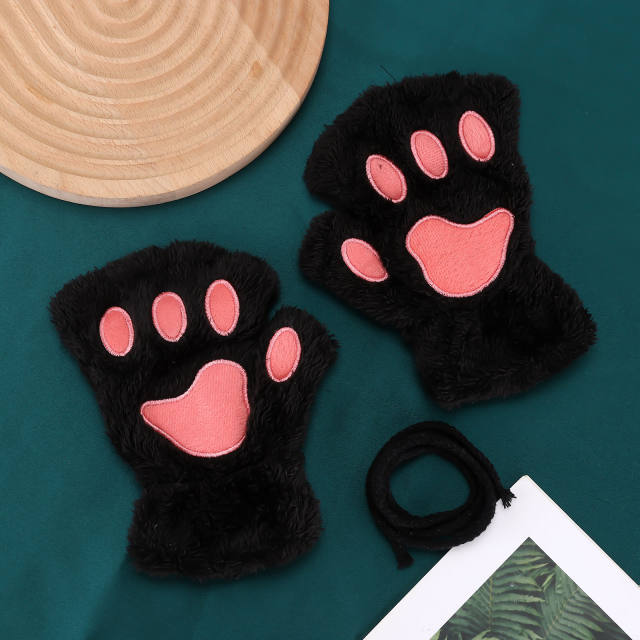 Korean fashion cute cat paw fluffy mittens
