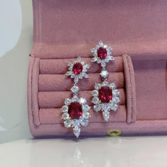 Luxury ruby statement diamond earrings