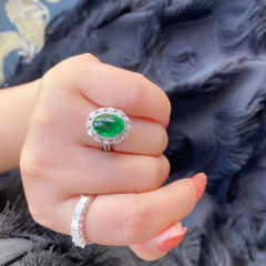 Oval shape emerald statement rings